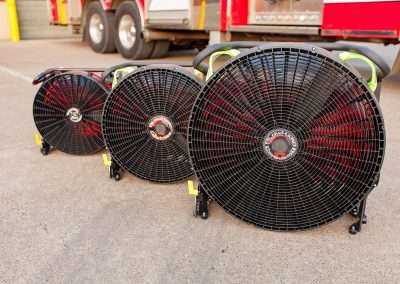 BlowHard's Commando, Quickee, and Squirt fan models lined up in a row.